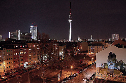 Berlin, Germany cityscape at night