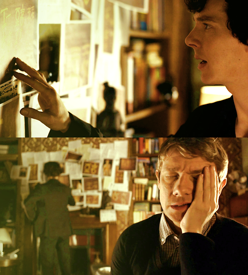 Sherlock Holmes and John Watson screencap collage from BBC Sherlock