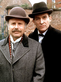 Edward Hardwicke as Dr. Watson with Jeremy Brett as Sherlock Holmes/ Granada Television