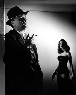 Black and white film noir photo