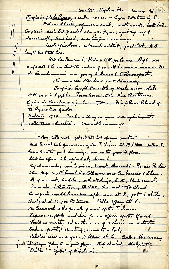 A page from Sir Arthur Conan Doyle’s manuscript research notes