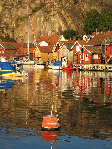 Fjällbacka harbor: Isn’t this lovely? People kill each other here.