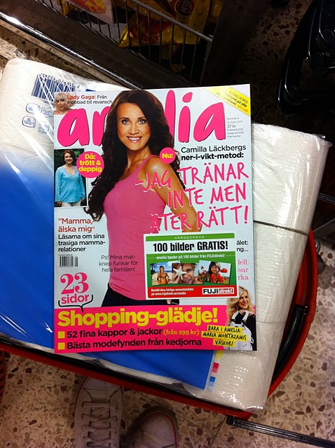 Amelia magazine from April 2011 with Camilla, author of The Ice Princess and The Preacher, on the cover. Cover line says: “Camilla Läckberg’s weight loss method: I train, but I don’t eat right”