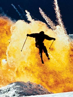 Bond Skiing From Explosion in The World is Not Enough/ The Everett Collection