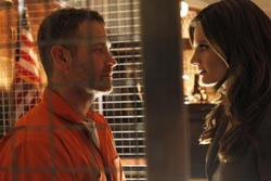 Max Martini as Hal Lockwood and Stana Katic as Detective Kate Beckett in ABC’s Castle