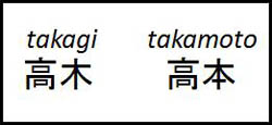 Takagi converts to Takamoto with a single stroke