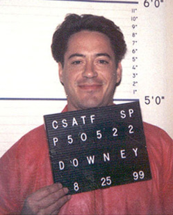 Robert Downey, Jr. mugshot courtesy of The Smoking Gun