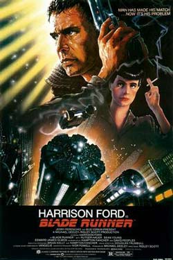 Blade Runner starring Harrison Ford, Sean Young, Rutger Hauer, Daryl Hannah, and Edward James Olmos,