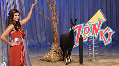 Actually I prefer Laura Lippman’s dress, but this one from Let’s Make a Deal has a llama!  And a Zonk!