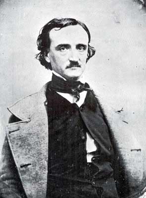 Edgar Allan Poe Black and White Photo Portrait