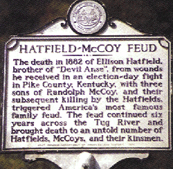 Hatfield-McCoy feud historical marker