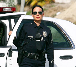 Lucy Liu on set in Southland