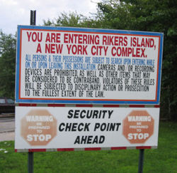 Riker’s Island Sign