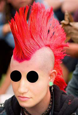 A punk with umlaut eyes