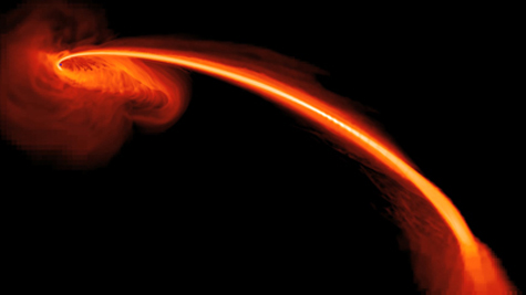 Computer-Simulated image of a black hole flare