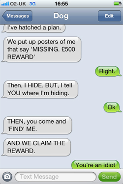 Text from Dog: Reward scheme comic