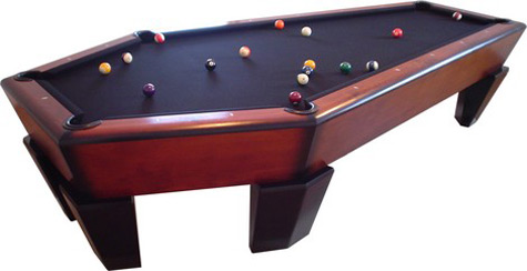 Enjoy an Eternity of Weird Bumper Shots with this Casket Pool Table