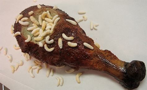 Chicken Leg with Maggots by Debbie Does Cakes