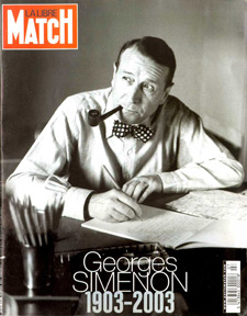 A century of Georges Simenon (b.1903-d.1989) was celebrated in this 2003 cover of La Libre Match