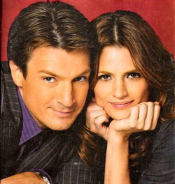 Author Rick Castle (Nathan Fillion) and Detective Kate Beckett (Stana Katic)