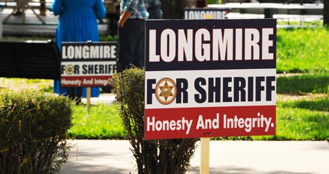 Yard sign from Longmire episode 2.10 "Election Day"