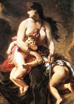Medea and her sons by Eugene Delacroix