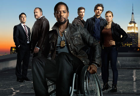 The cast of NBC's new Ironside, L to R: Kenneth Choi, Brent Sexton, Blair Underwood, Pablo Schreiber, Neil, Bledsoe, and Spencer Grammer