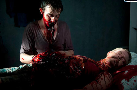 Vincent Martella as zombie Patrick in The Walking Dead 4.02 "Infected" / AMC