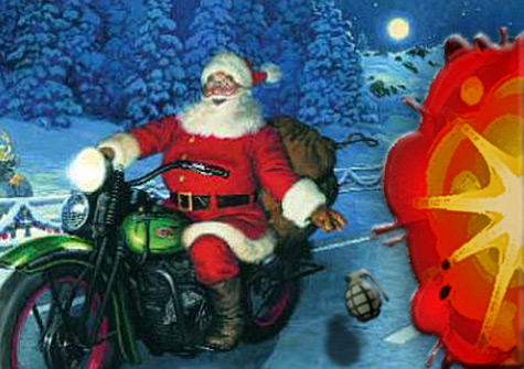 Santa rides to give presents and kick-ass, and he's all out of presents.