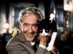 Burgess Meredith and animal friends in The Sentinel (1977)