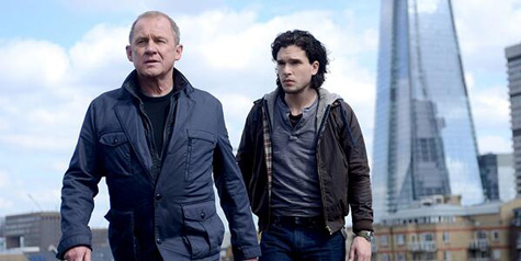 L to R Spooks: Harry Pearce (Peter Firth) and Will Crombie (Kit Harrington)