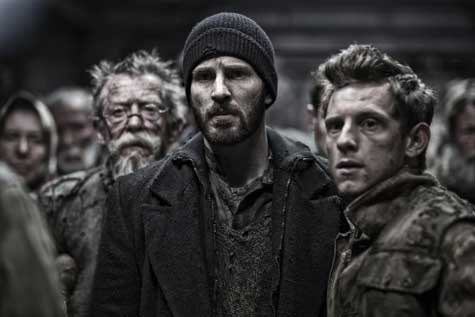 John Hurt, Chris Evans, and Jamie Bell all star in 2013's Snowpiercer as Gilliam, Curtis, and Edgar respectively.