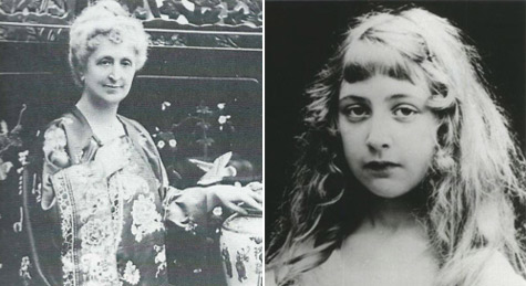 Agatha Christie's mother , Clarissa Miller, in Torquay before WWI, and Agatha Christie, nee Miller (1890-1976) as a child, date unknown.